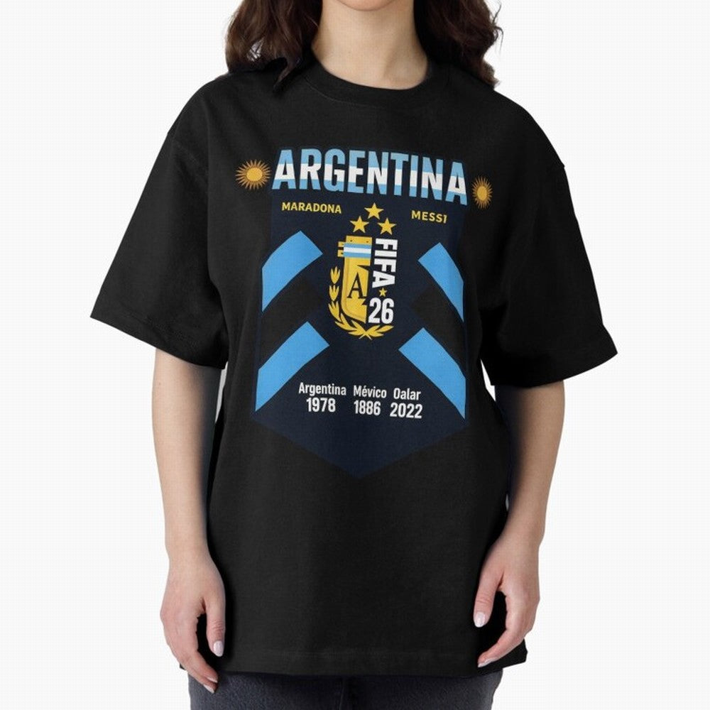 Argentina Football Champions Legacy Badge Design Active T-Shirt Show Support during FIFA World Cup 2026 Spirit, with Argentina and Brazil, Neymar, Haaland and Cristiano Ronaldo, Retro Football Energy, Iconic Rivalries, Trophy Chase Drama and