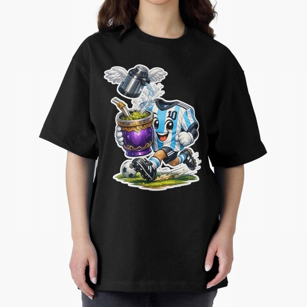 Vamos Argentina ¨C Mate & Football Forever - Argentina Football Mate Mascot - Messi 10 Soccer Fan Art Classic T-Shirt Bring Home FIFA World Cup 2026 Group Stage for Fans of Mbappe and Neymar and Spain and Netherlands, Bringing Stadium Memories,