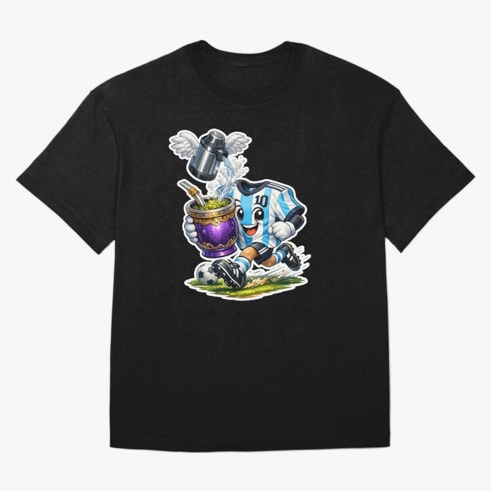 Vamos Argentina ¨C Mate & Football Forever - Argentina Football Mate Mascot - Messi 10 Soccer Fan Art Classic T-Shirt Bring Home FIFA World Cup 2026 Group Stage for Fans of Mbappe and Neymar and Spain and Netherlands, Bringing Stadium Memories,