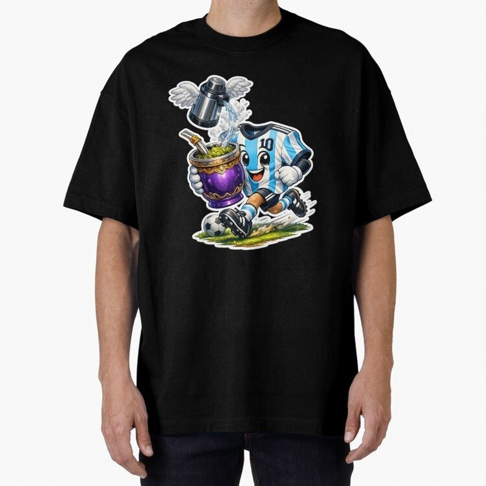 Vamos Argentina ¨C Mate & Football Forever - Argentina Football Mate Mascot - Messi 10 Soccer Fan Art Classic T-Shirt Bring Home FIFA World Cup 2026 Group Stage for Fans of Mbappe and Neymar and Spain and Netherlands, Bringing Stadium Memories,