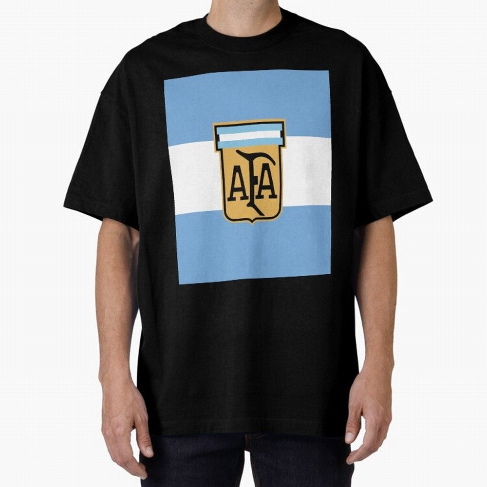Argentina | 2026 World Cup Fan Apparel Oversized T-Shirt Celebrate Fan Favorites in Global Football Passion for FIFA World Cup 2026, Driven by Mbappe and Neymar, Argentina and Brazil, Retro Football Energy, Iconic Rivalries, Trophy Chase Drama and