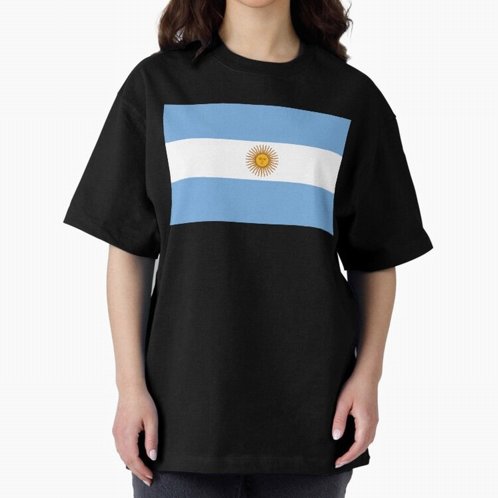 Argentina Oversized T-Shirt Carry the Dream of Match Day Hype around FIFA World Cup 2026 Group Stage, Haaland and Mbappe, Spain and Netherlands, Classic Soccer Heritage, Championship Pressure, Fan Loyalty and International Pride; Ideal for Fans Who