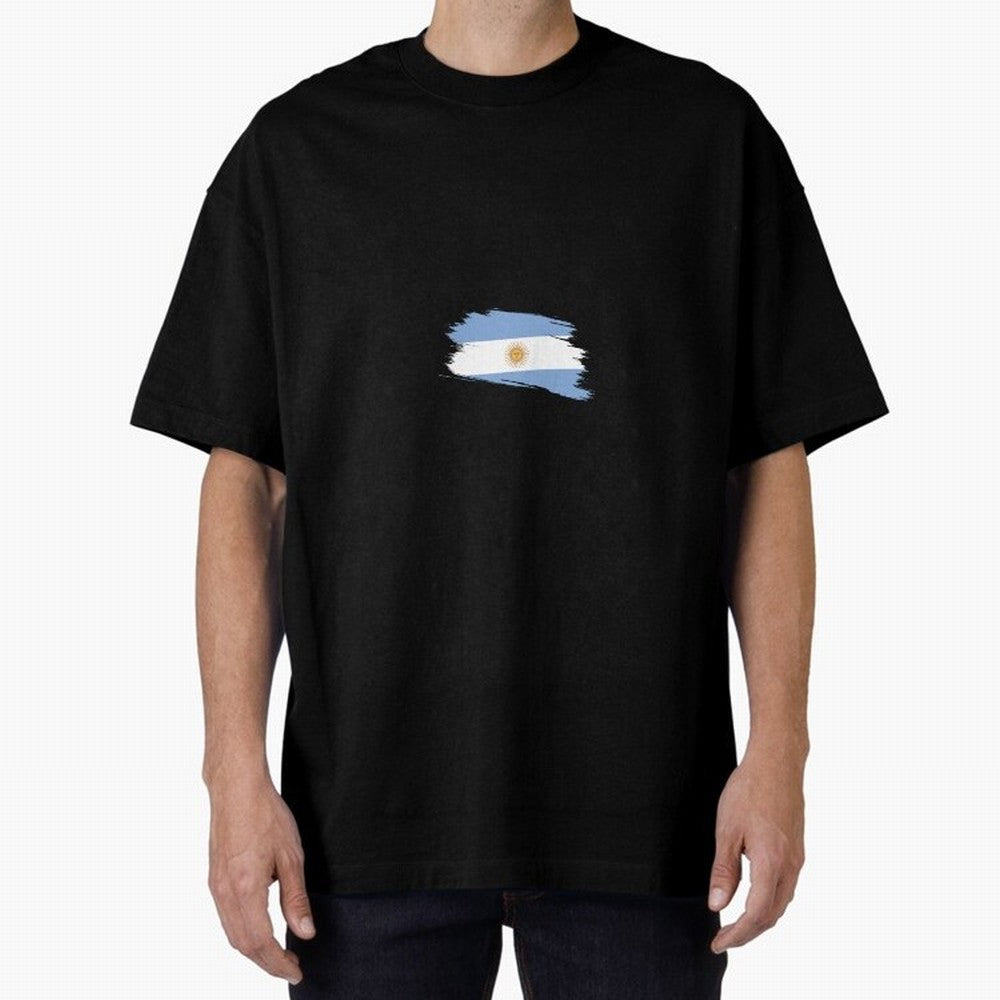 Argentina Oversized T-Shirt Celebrate the Road through Match Day Hype around FIFA World Cup 2026, Haaland and Mbappe, Brazil, Vintage Soccer Flavor, Modern Football Stars, National Flags and Final Night Emotion; Perfect for Fans, Collectors, Family