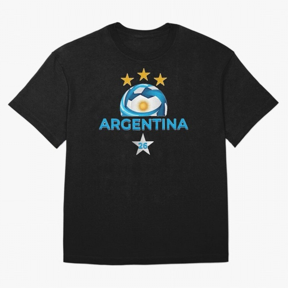 Argentina 2026 Stars Oversized T-Shirt Make Every Kick Count in FIFA World Cup 2026 USA Canada Mexico for Fans of CR7 and Netherlands, Bringing Retro Football Energy, Iconic Rivalries, Trophy Chase Drama and Stadium Atmosphere; Great for Watch