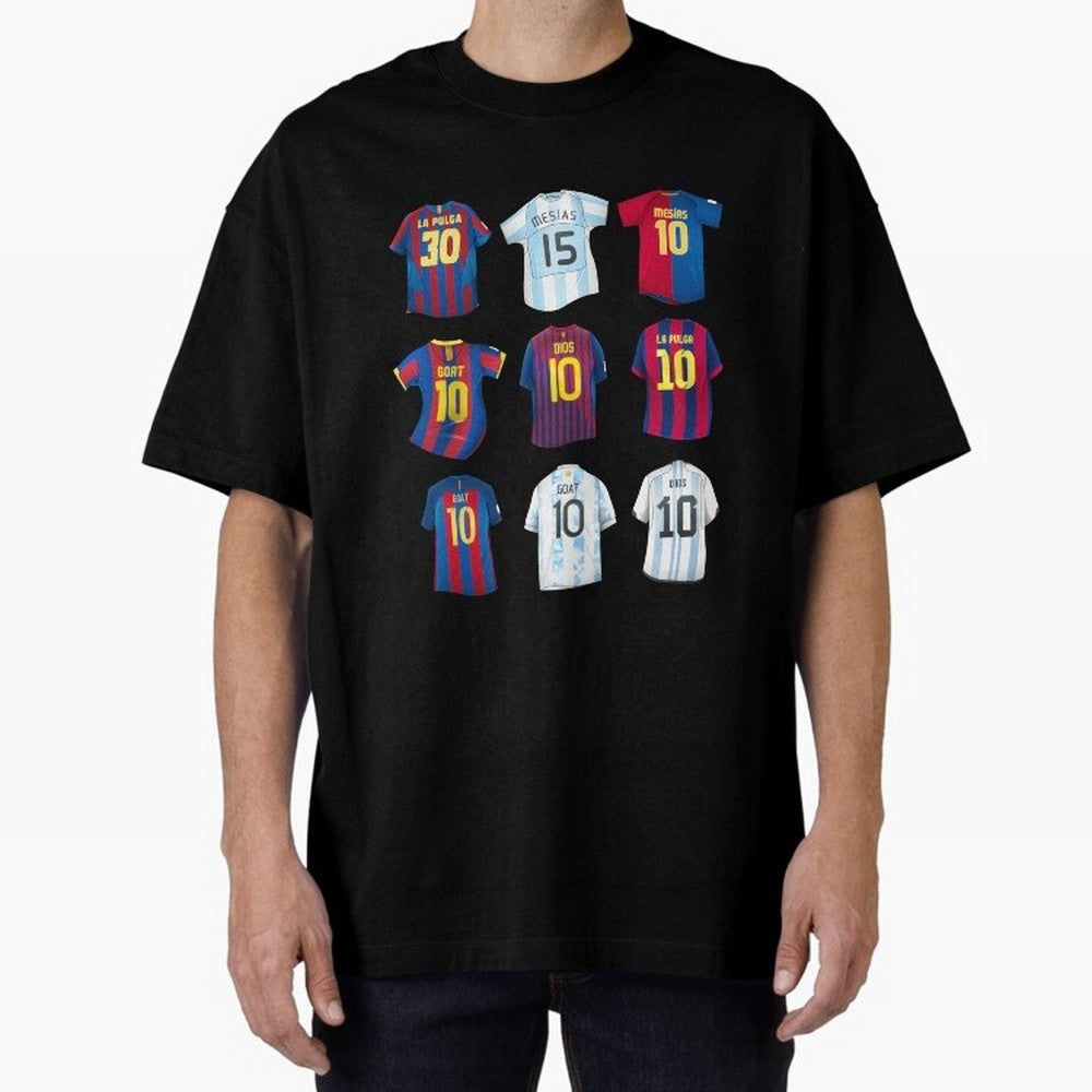Messi Era Football Jerseys Oversized T-Shirt Carry the FIFA World Cup 2026 USA Canada Mexico Journey through Neymar Highlights, Argentina Pride, Worldwide Fan Energy, Dramatic Goals, Stadium Lights and Championship Celebrations; Ideal for Football
