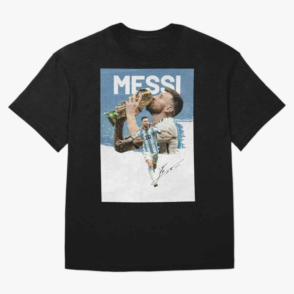 Messi Oversized T-Shirt Follow the Road to FIFA World Cup 2026 USA Canada Mexico for Fans of Messi, CR7 and Mbappe and Argentina, France and Brazil, Bringing Vintage Soccer Flavor, Modern Football Stars, National Flags and Final Night Emotion;