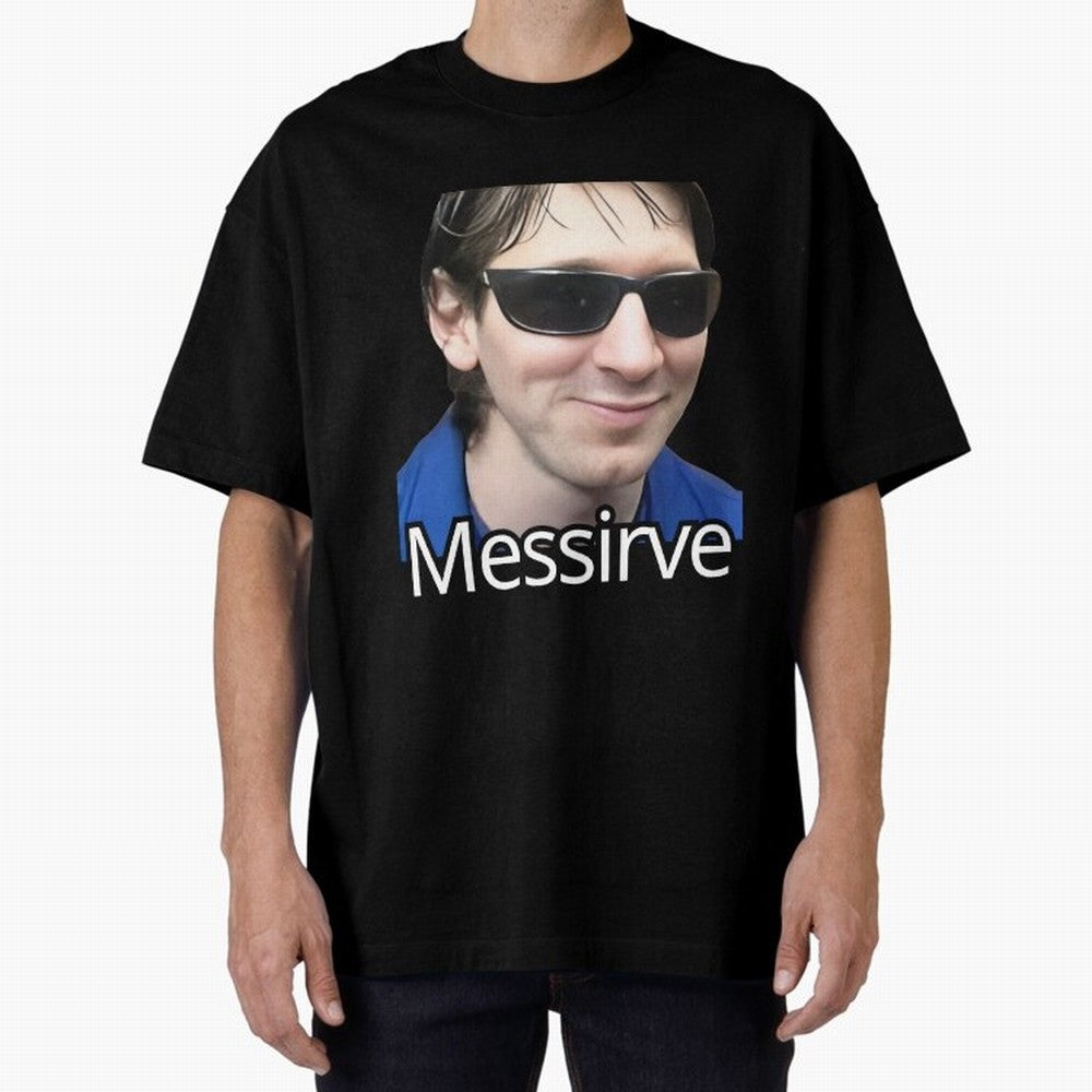 Messirve Football Meme Oversized T-Shirt Celebrate Supporters United by Match Day Hype around FIFA World Cup 2026, Messi, Neymar and Mbappe, Spain and Netherlands, Retro Football Energy, Iconic Rivalries, Trophy Chase Drama and Stadium Atmosphere;