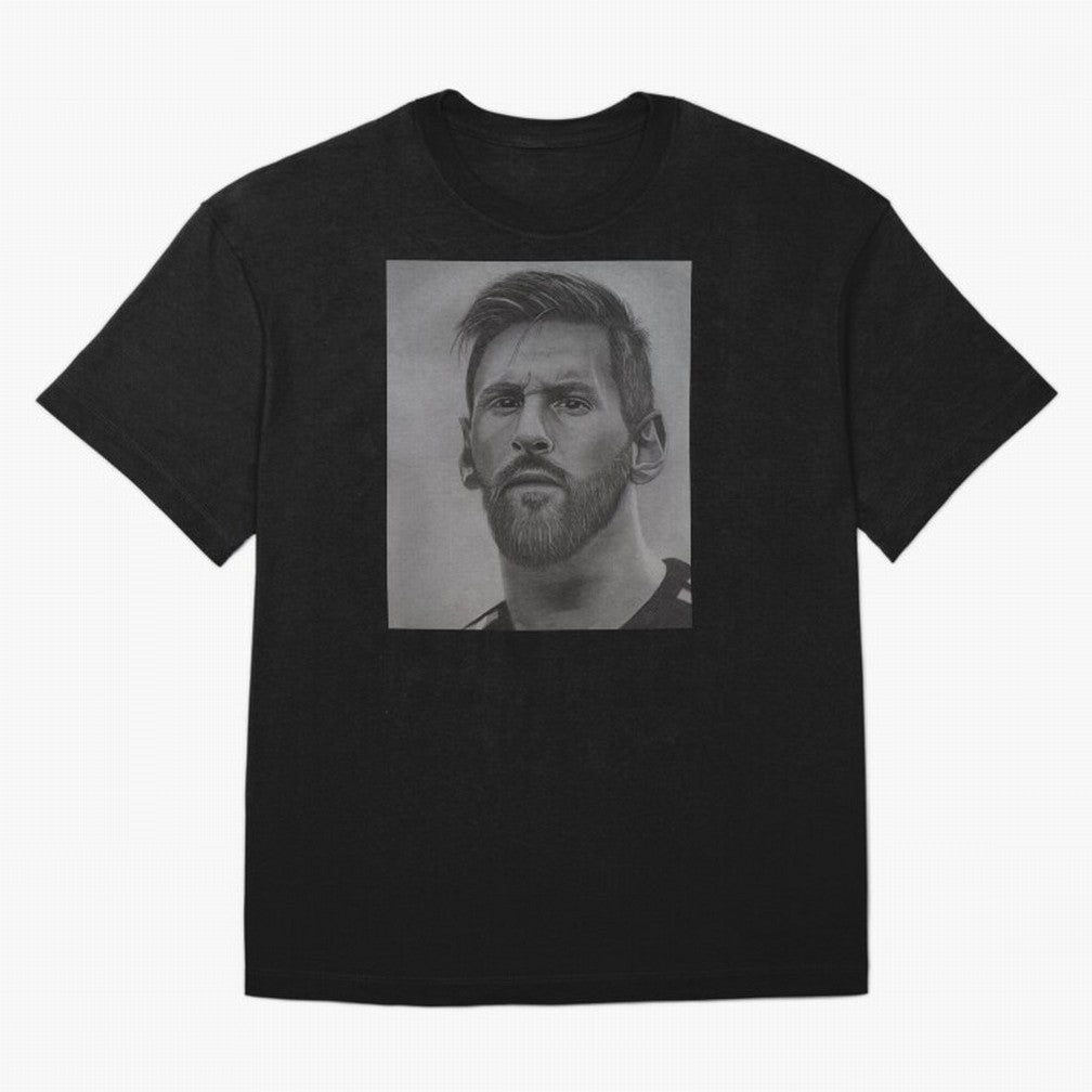 Messi Focused Portrait Art Classic T-Shirt Celebrate Golden Goal Energy in FIFA World Cup 2026 USA Canada Mexico Spirit, Centered on Spain and Netherlands, Mbappe and Neymar, Supporter Pride, Iconic Celebrations, Legendary Names and Global Match