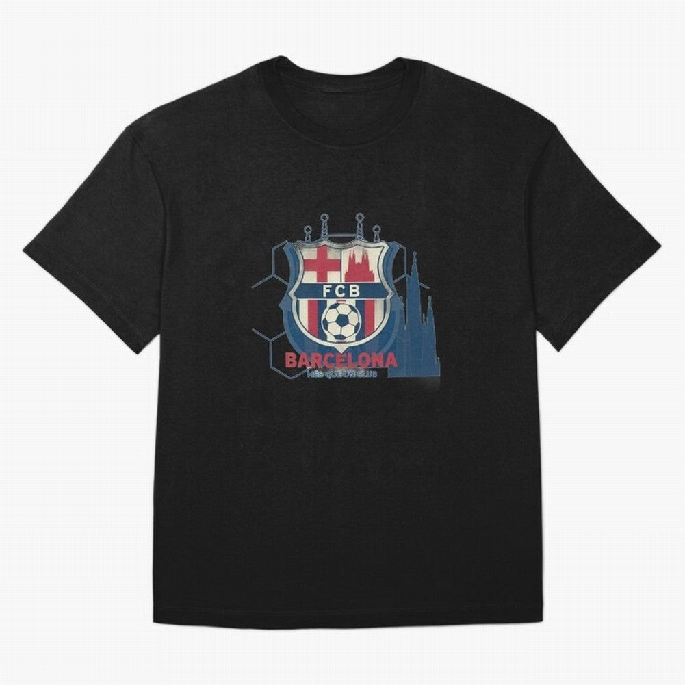 FCB Minimalist - Football Fan Design Oversized T-Shirt Stand Out with Spirit from Global Football Passion for FIFA World Cup 2026 Group Stage, Highlighting Messi, Neymar and Mbappe, Argentina, Stadium Memories, Football Loyalty, International