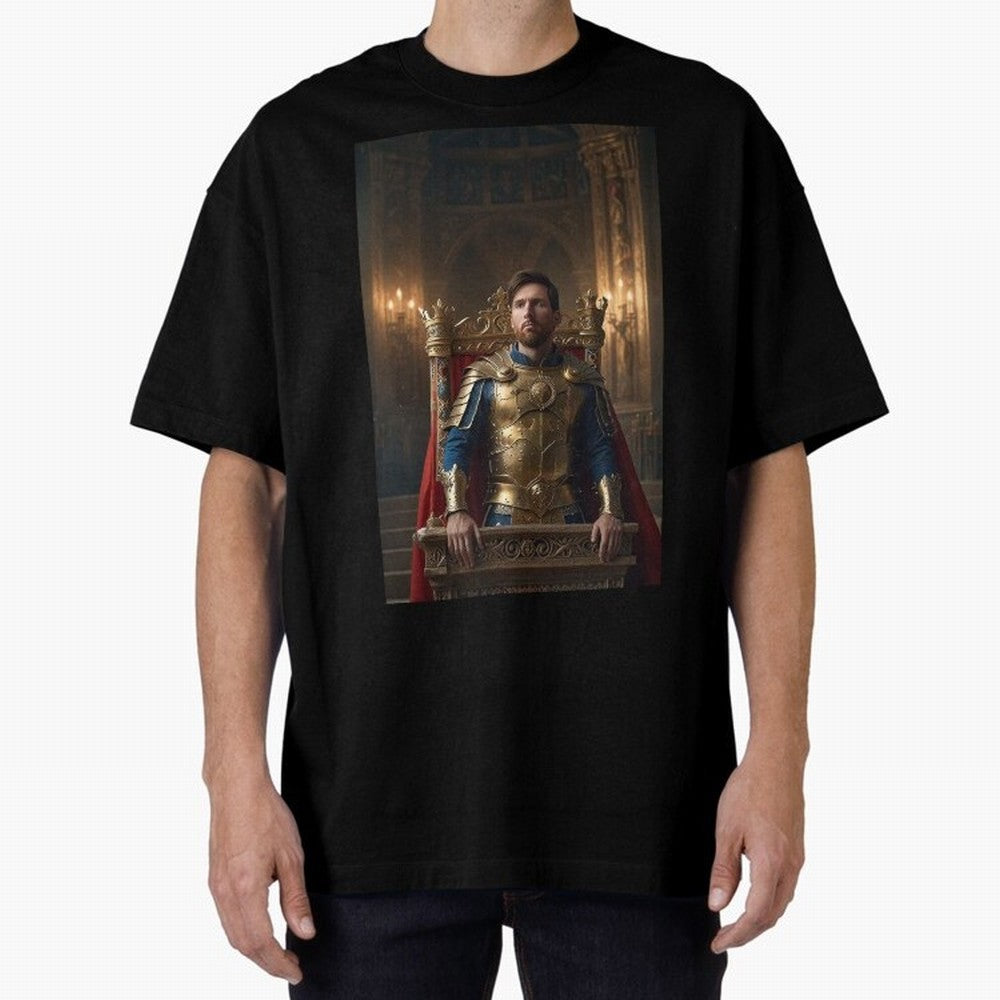 Messi the King 1 Oversized T-Shirt Turn Football Passion into Global Football Passion for FIFA World Cup 2026, Featuring Neymar, Haaland and Cristiano Ronaldo, England, France and Netherlands, Stadium Chants, National Pride, Trophy Dreams and