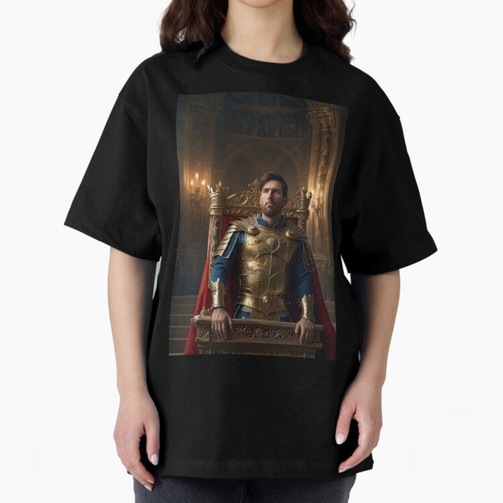 Messi the King 1 Oversized T-Shirt Turn Football Passion into Global Football Passion for FIFA World Cup 2026, Featuring Neymar, Haaland and Cristiano Ronaldo, England, France and Netherlands, Stadium Chants, National Pride, Trophy Dreams and