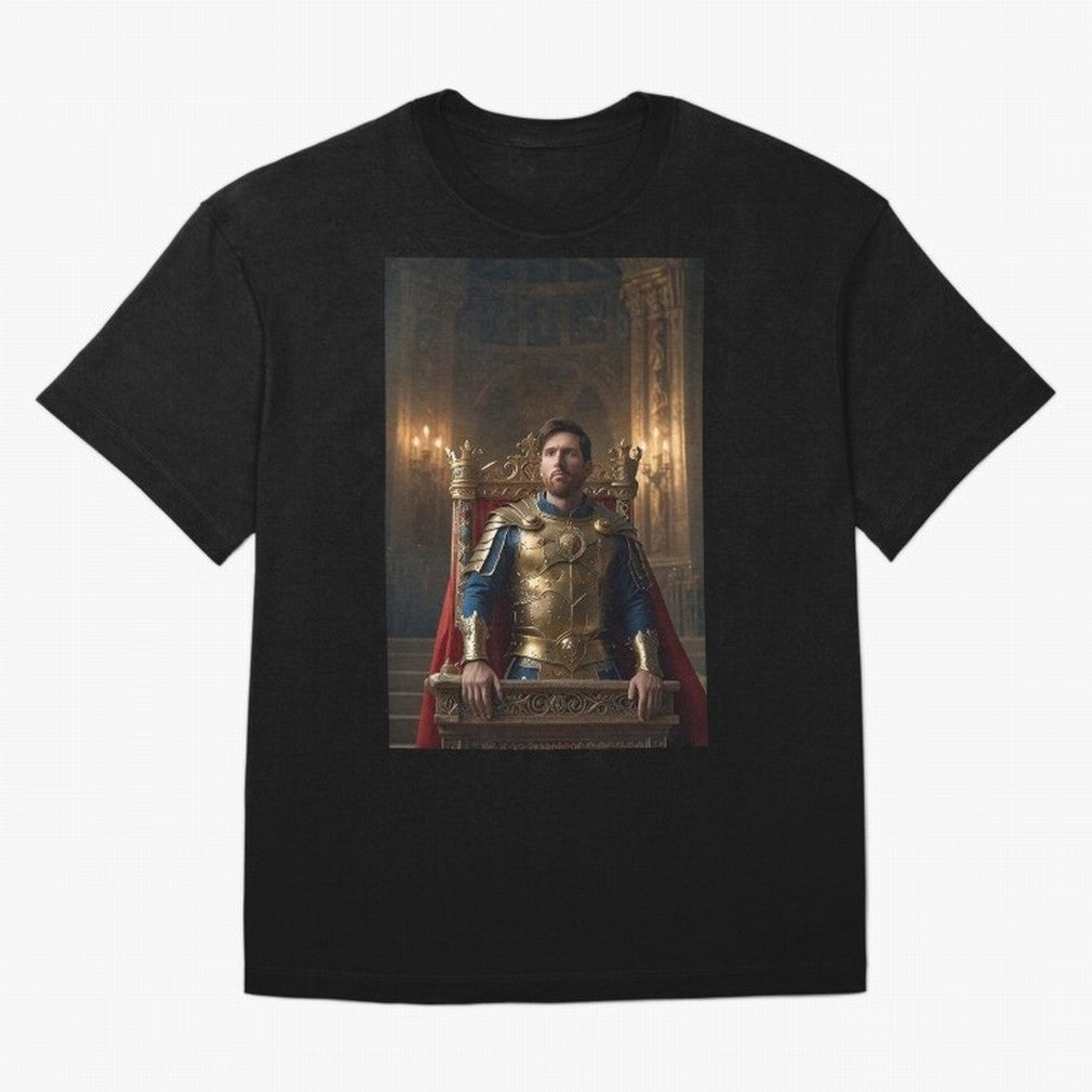 Messi the King 1 Oversized T-Shirt Turn Football Passion into Global Football Passion for FIFA World Cup 2026, Featuring Neymar, Haaland and Cristiano Ronaldo, England, France and Netherlands, Stadium Chants, National Pride, Trophy Dreams and