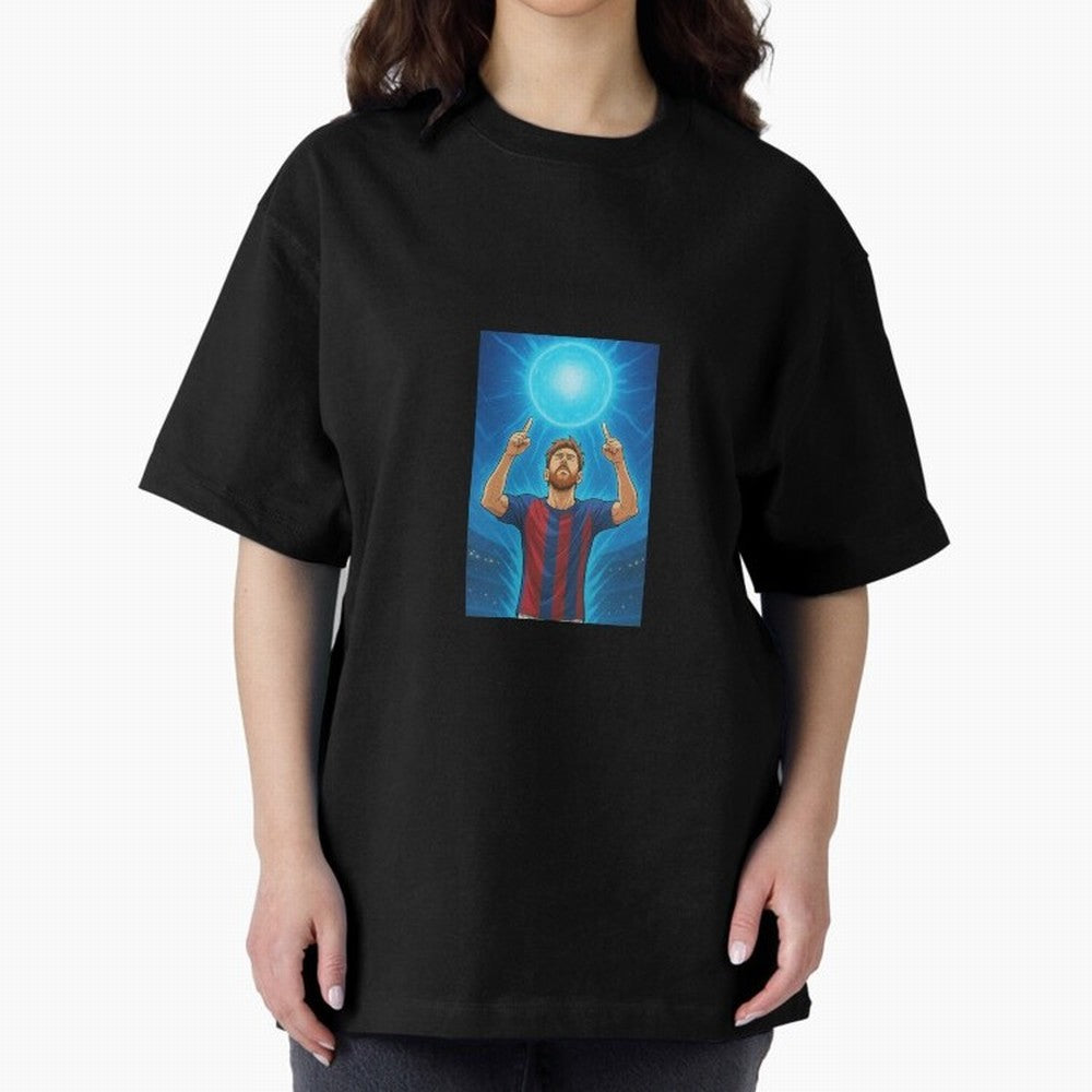 Barcelona Genkidama God Oversized T-Shirt Make Memories around Global Football Passion for FIFA World Cup 2026 Group Stage, Connected to CR7 and Messi, France, Football Passion, Legendary Performances, Festival Vibes and Supporter Community;