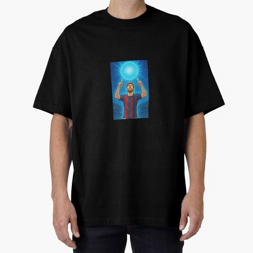 Barcelona Genkidama God Oversized T-Shirt Make Memories around Global Football Passion for FIFA World Cup 2026 Group Stage, Connected to CR7 and Messi, France, Football Passion, Legendary Performances, Festival Vibes and Supporter Community;