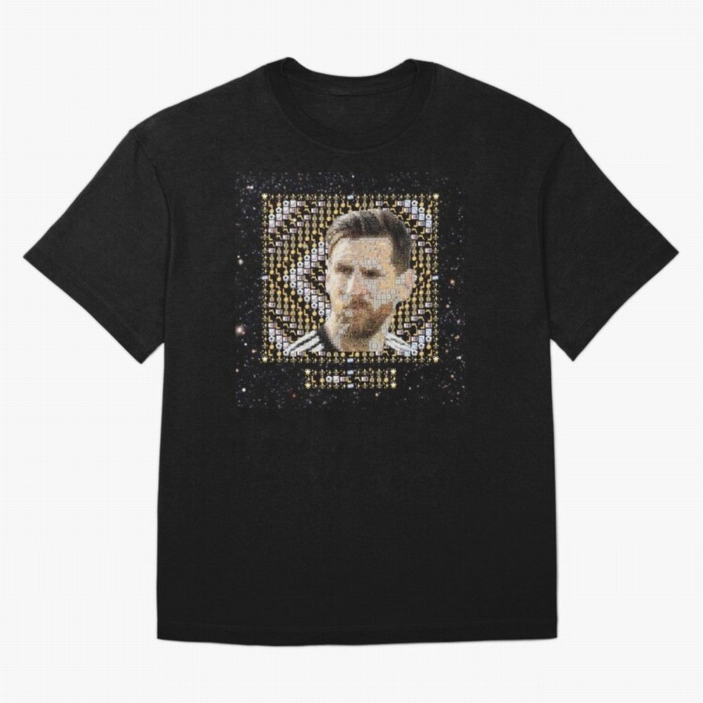 GOAT Emojified ¨C Messi-Inspired Visual Tribute | Legendary Football Grid Art | Iconic Symbolism in Emoji Form Oversized T-Shirt Celebrate the Stars of the FIFA World Cup 2026 Group Stage Journey through Haaland Highlights, Argentina and Brazil