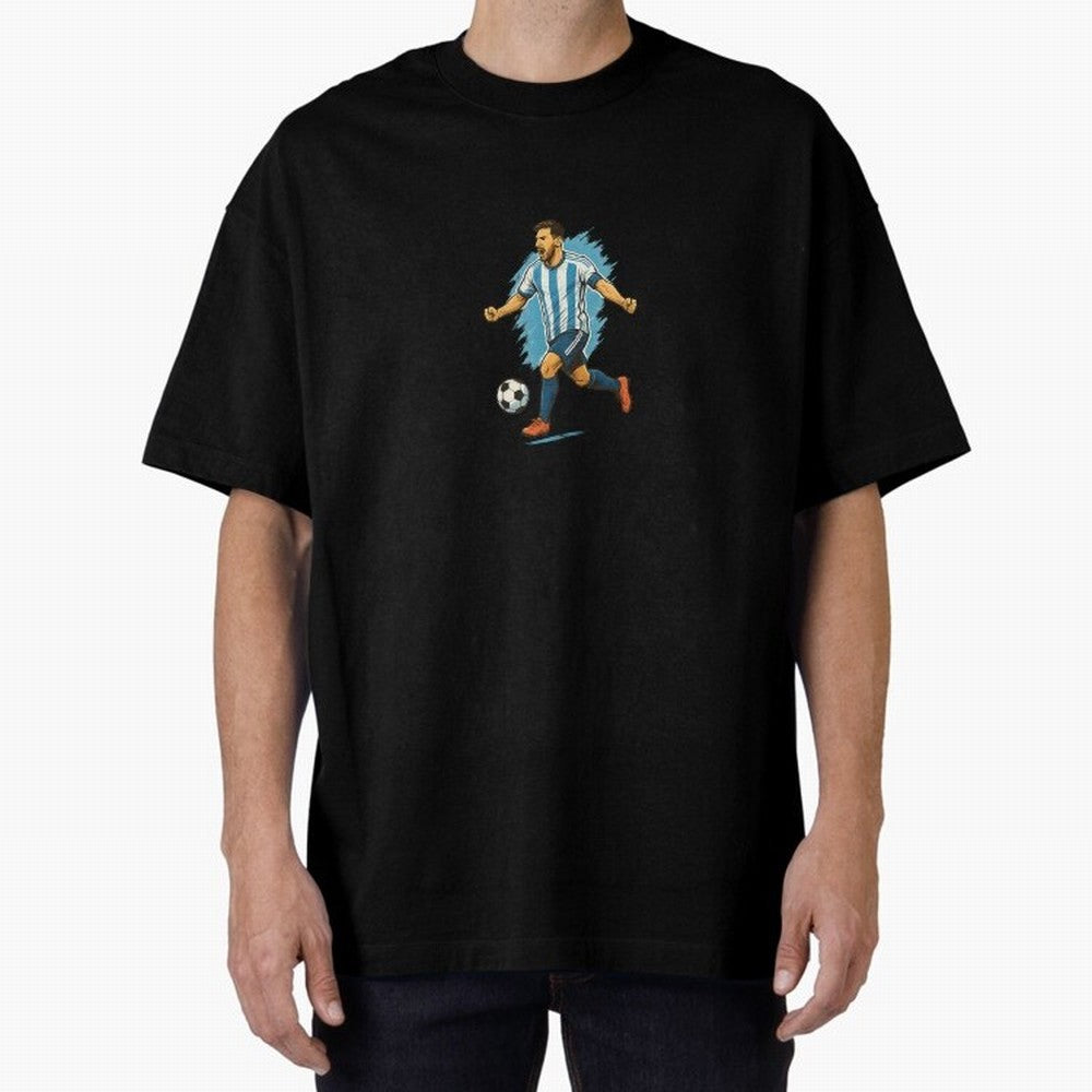 Dynamic Soccer Player Illustration ¨C High-Energy Football Art Classic T-Shirt Show Passion for the Stars of FIFA World Cup 2026 Group Stage with Messi, CR7 and Mbappe, Portugal Energy, Football Festival Excitement, Trophy Ambitions, Country