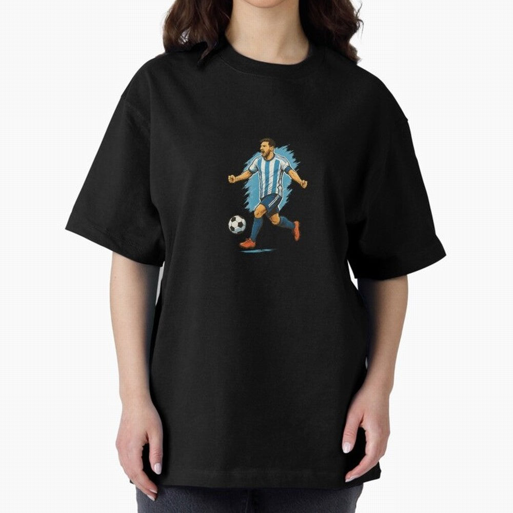 Dynamic Soccer Player Illustration ¨C High-Energy Football Art Classic T-Shirt Show Passion for the Stars of FIFA World Cup 2026 Group Stage with Messi, CR7 and Mbappe, Portugal Energy, Football Festival Excitement, Trophy Ambitions, Country
