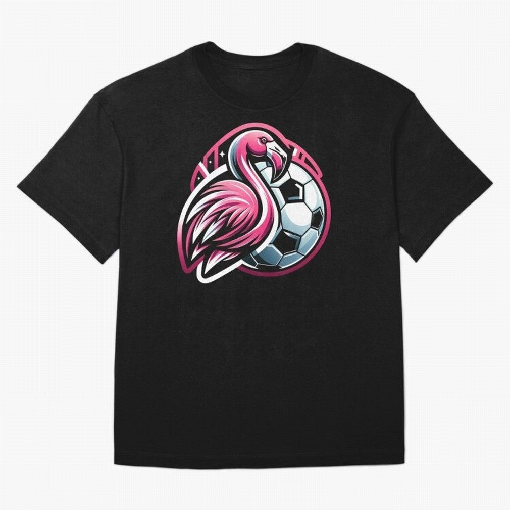Flamingo & Soccer Fusion Classic T-Shirt Represent Football Lovers during FIFA World Cup 2026 Group Stage for Fans of Neymar and Argentina, Bringing Tournament Hype, Historic Matchups, Family Viewing Parties and Global Sports Pride; Created for