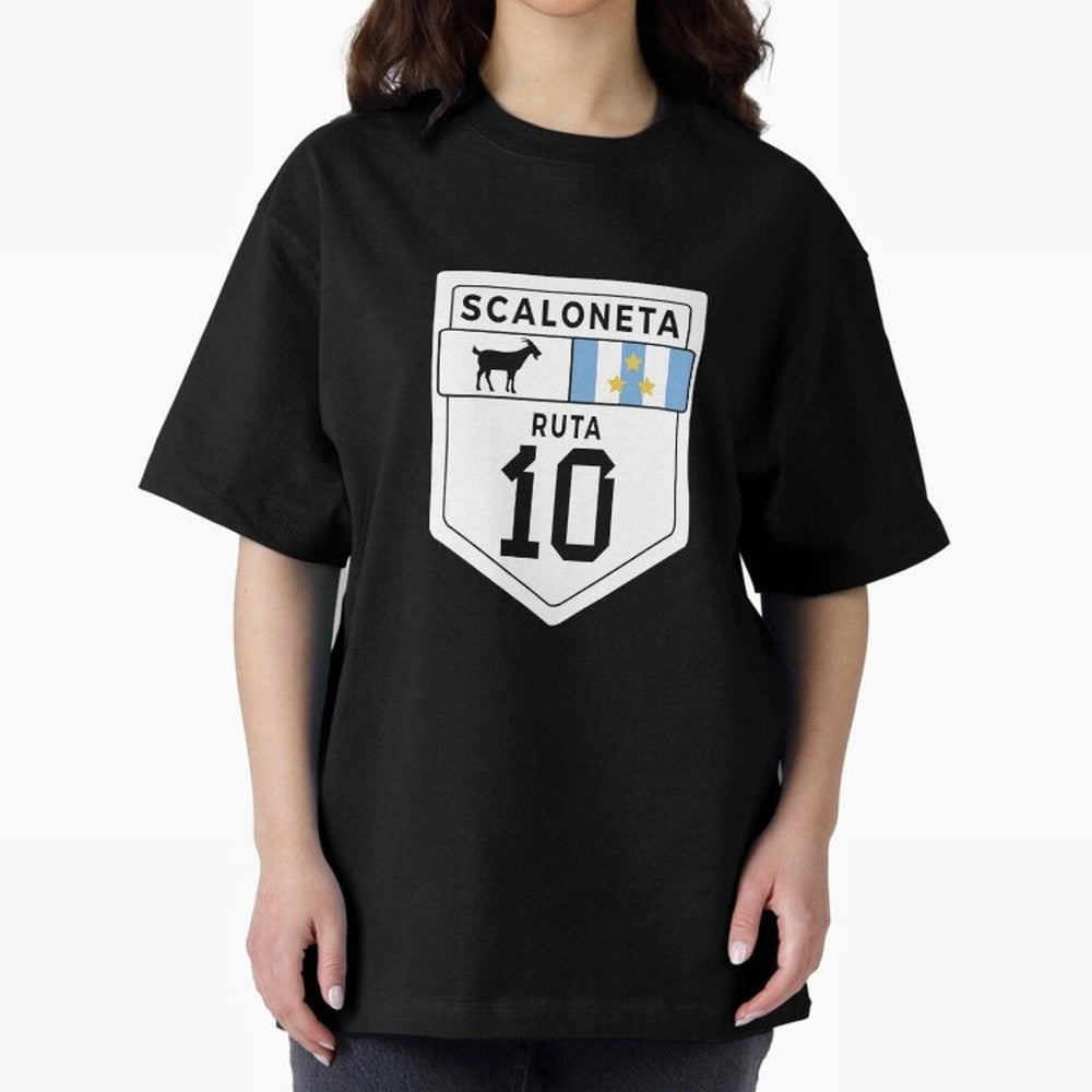 Scaloneta - Messi 10 - Goat Oversized T-Shirt Bring Supporter Culture to FIFA World Cup 2026 Spirit, Inspired by England, Messi, Neymar and Mbappe, Supporter Pride, Iconic Celebrations, Legendary Names and Global Match Day Energy; Perfect for Fans,