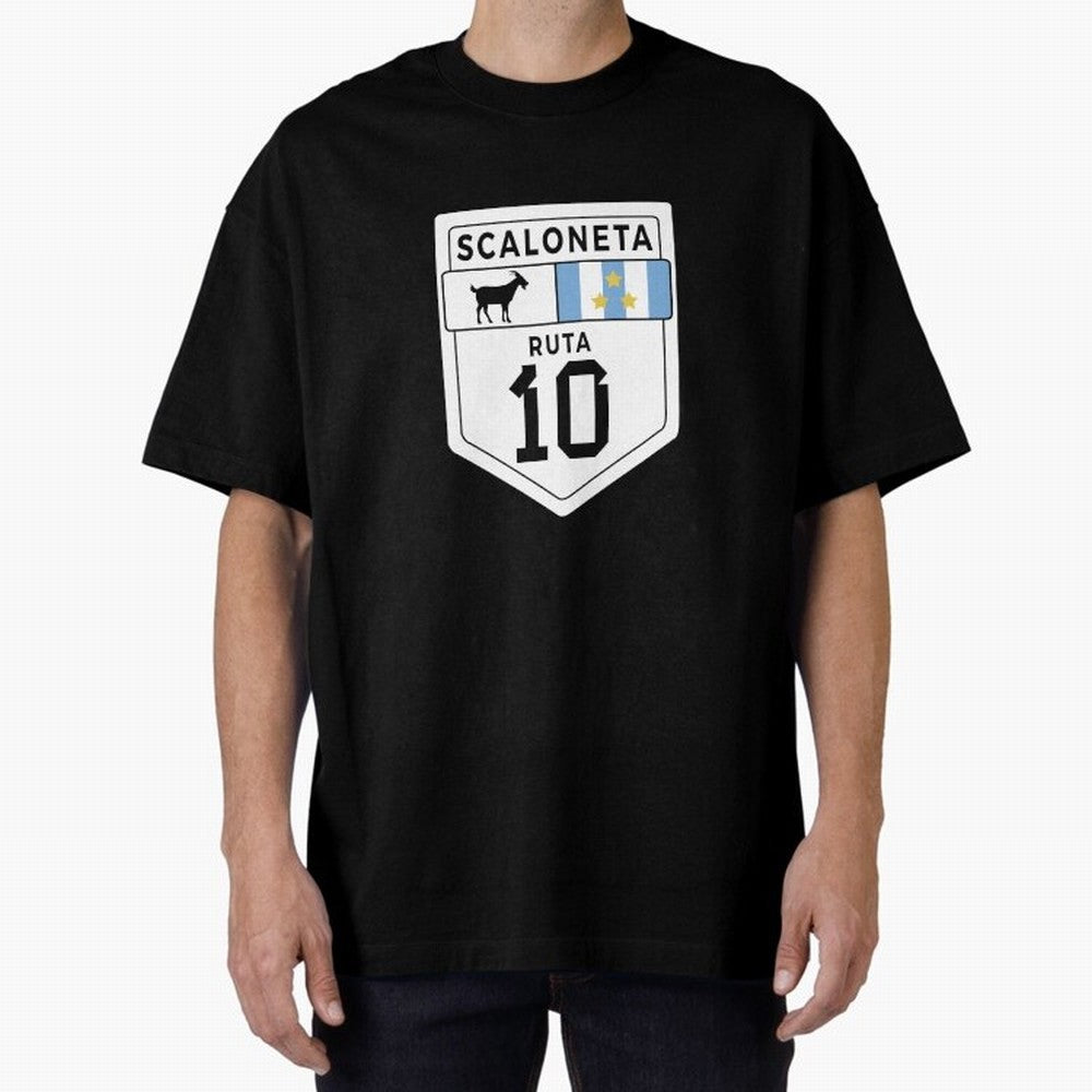 Scaloneta - Messi 10 - Goat Oversized T-Shirt Bring Supporter Culture to FIFA World Cup 2026 Spirit, Inspired by England, Messi, Neymar and Mbappe, Supporter Pride, Iconic Celebrations, Legendary Names and Global Match Day Energy; Perfect for Fans,