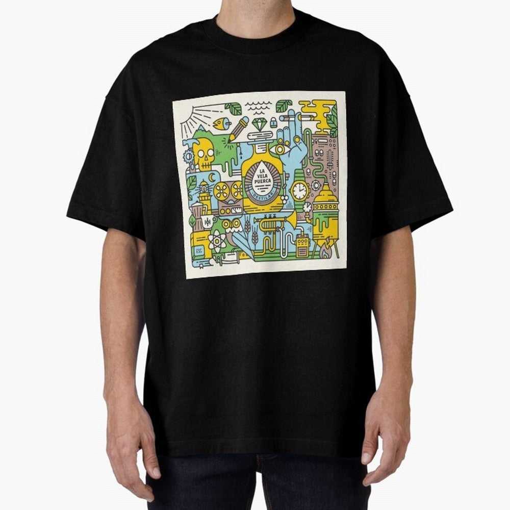 LA VELA PUERCA ROCK Oversized T-Shirt Celebrate the Stars of Global Football Passion for FIFA World Cup 2026, Connected to Haaland, Argentina, France and Brazil, Football Festival Excitement, Trophy Ambitions, Country Rivalries and Star Player