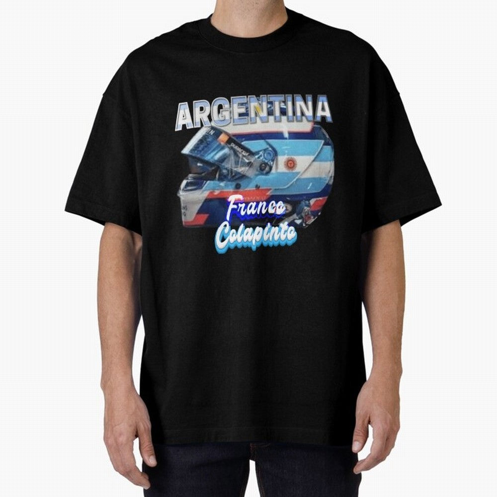 5306 Colapinto Helmet Argentina Oversized T-Shirt Remember Iconic Moments from FIFA World Cup 2026 Group Stage for Fans of Haaland and Mbappe and Spain, Bringing Supporter Pride, Iconic Celebrations, Legendary Names and Global Match Day Energy;