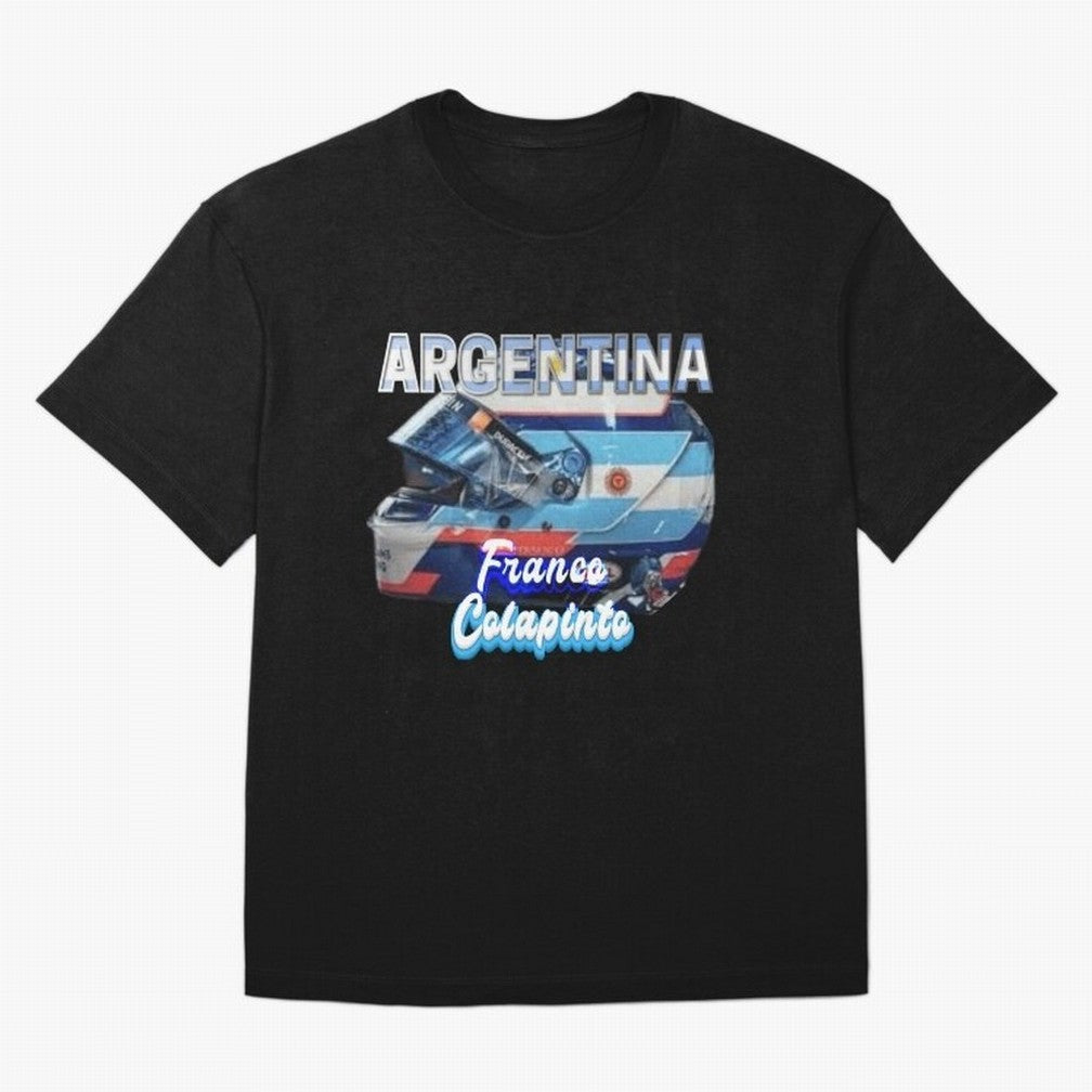 5306 Colapinto Helmet Argentina Oversized T-Shirt Remember Iconic Moments from FIFA World Cup 2026 Group Stage for Fans of Haaland and Mbappe and Spain, Bringing Supporter Pride, Iconic Celebrations, Legendary Names and Global Match Day Energy;