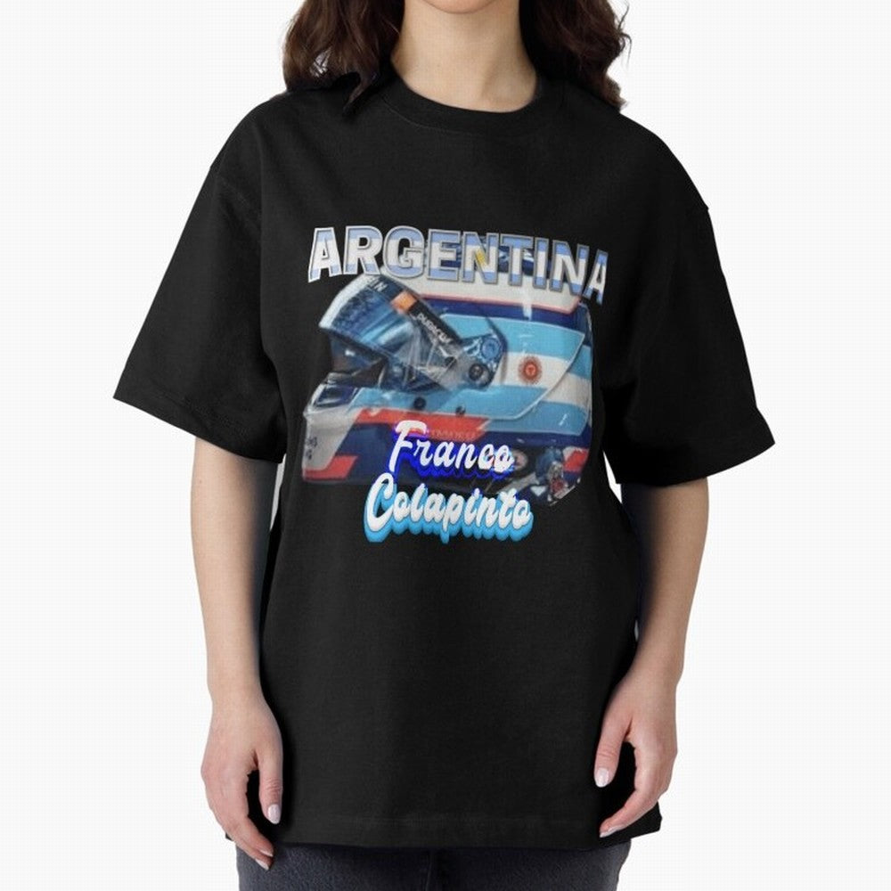5306 Colapinto Helmet Argentina Oversized T-Shirt Remember Iconic Moments from FIFA World Cup 2026 Group Stage for Fans of Haaland and Mbappe and Spain, Bringing Supporter Pride, Iconic Celebrations, Legendary Names and Global Match Day Energy;