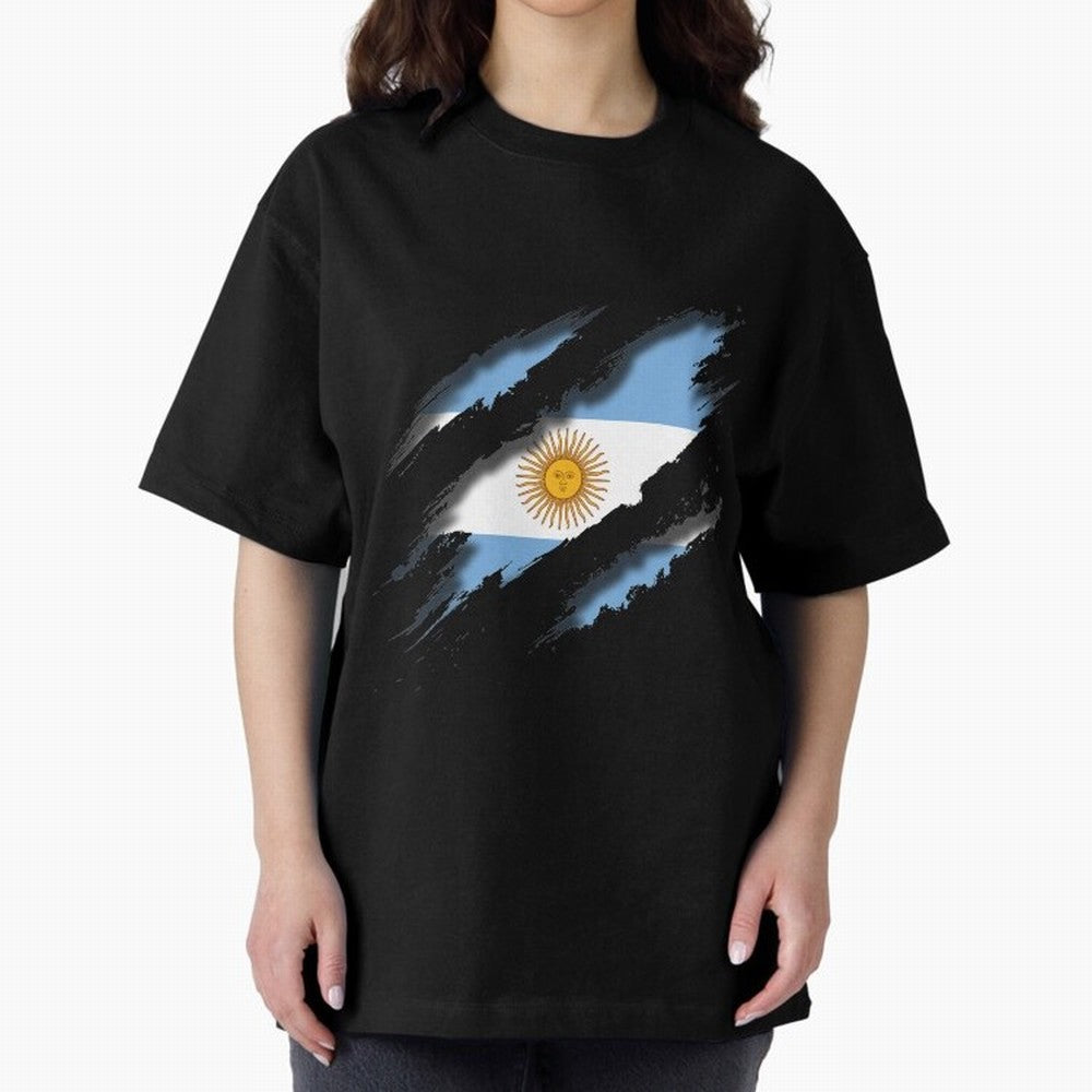 Argentina Tearing a New One Oversized T-Shirt Bring Home FIFA World Cup 2026 USA Canada Mexico Spirit, Connected to Portugal, Cristiano Ronaldo, Football Passion, Legendary Performances, Festival Vibes and Supporter Community; Made for Die Hard