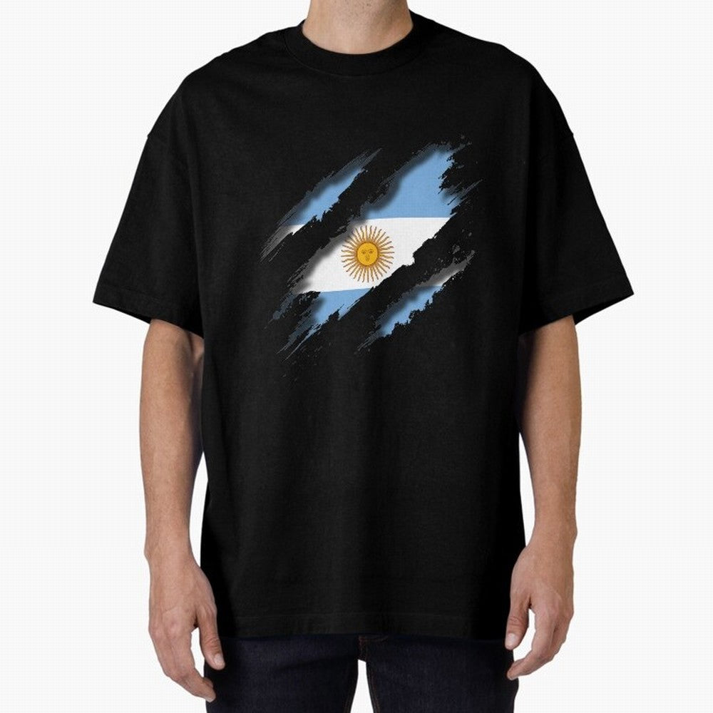 Argentina Tearing a New One Oversized T-Shirt Bring Home FIFA World Cup 2026 USA Canada Mexico Spirit, Connected to Portugal, Cristiano Ronaldo, Football Passion, Legendary Performances, Festival Vibes and Supporter Community; Made for Die Hard
