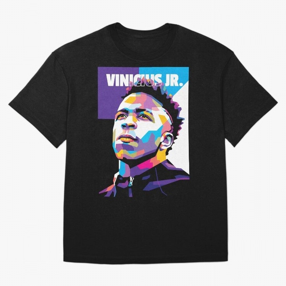 Vinicius Jr. in WPAP Style Essential T-Shirt Fuel Global Football Passion for FIFA World Cup 2026 Group Stage, Inspired by Neymar, France and Portugal, Goal Celebration Energy, Supporter Heritage, Football Icons and Worldwide Tournament Joy;