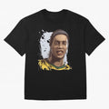 Illustration Ronaldinho Art Classic T-Shirt Celebrate Fan Favorites in Match Day Hype around FIFA World Cup 2026, Haaland and Mbappe, Brazil, Sports Nostalgia, International Competition, Famous Players and Unforgettable Victories; Perfect for Fans,