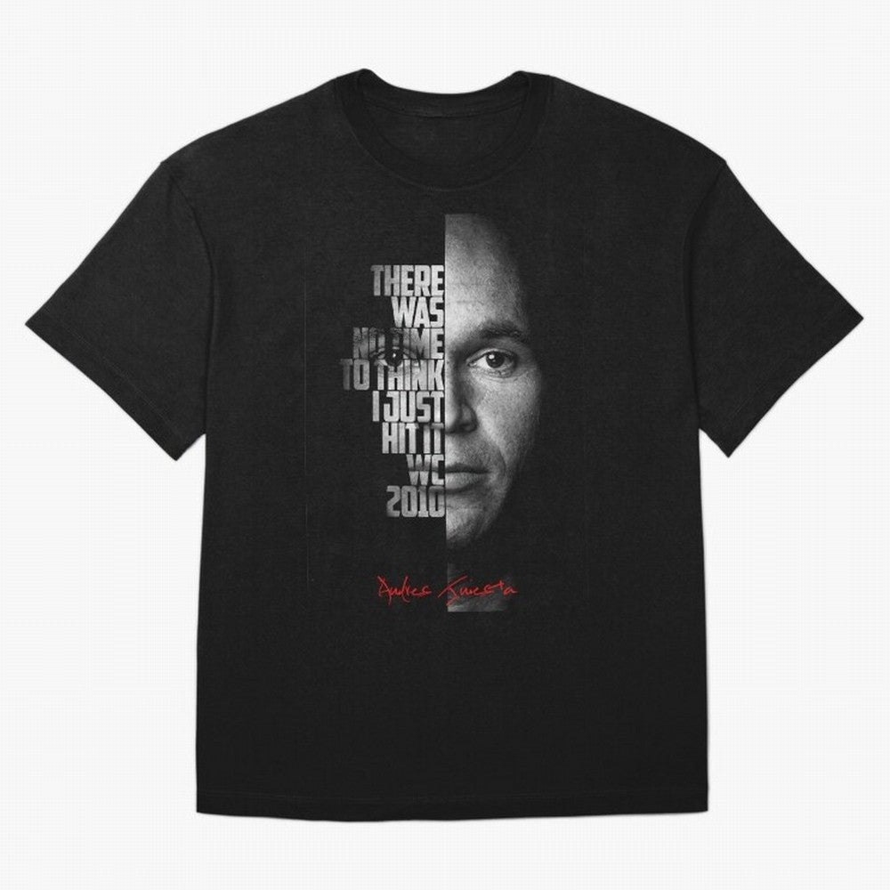 Black and white Andres Iniesta Quote. Classic T-Shirt Make Every Kick Count in Global Football Passion for FIFA World Cup 2026 Group Stage, Celebrating CR7, England, France and Netherlands, Global Supporter Spirit, Legendary Goals, National Colors