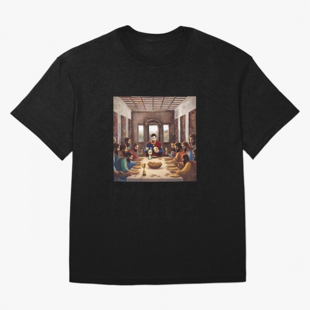 Messi The Last Supper Art Gift Limited Edition Oversized T-Shirt Show Support during the FIFA World Cup 2026 USA Canada Mexico Journey through Haaland Highlights, England, France and Netherlands Pride, Match Day Excitement, Supporter Culture,