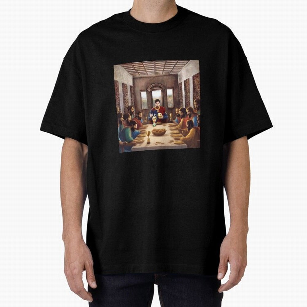 Messi The Last Supper Art Gift Limited Edition Oversized T-Shirt Show Support during the FIFA World Cup 2026 USA Canada Mexico Journey through Haaland Highlights, England, France and Netherlands Pride, Match Day Excitement, Supporter Culture,