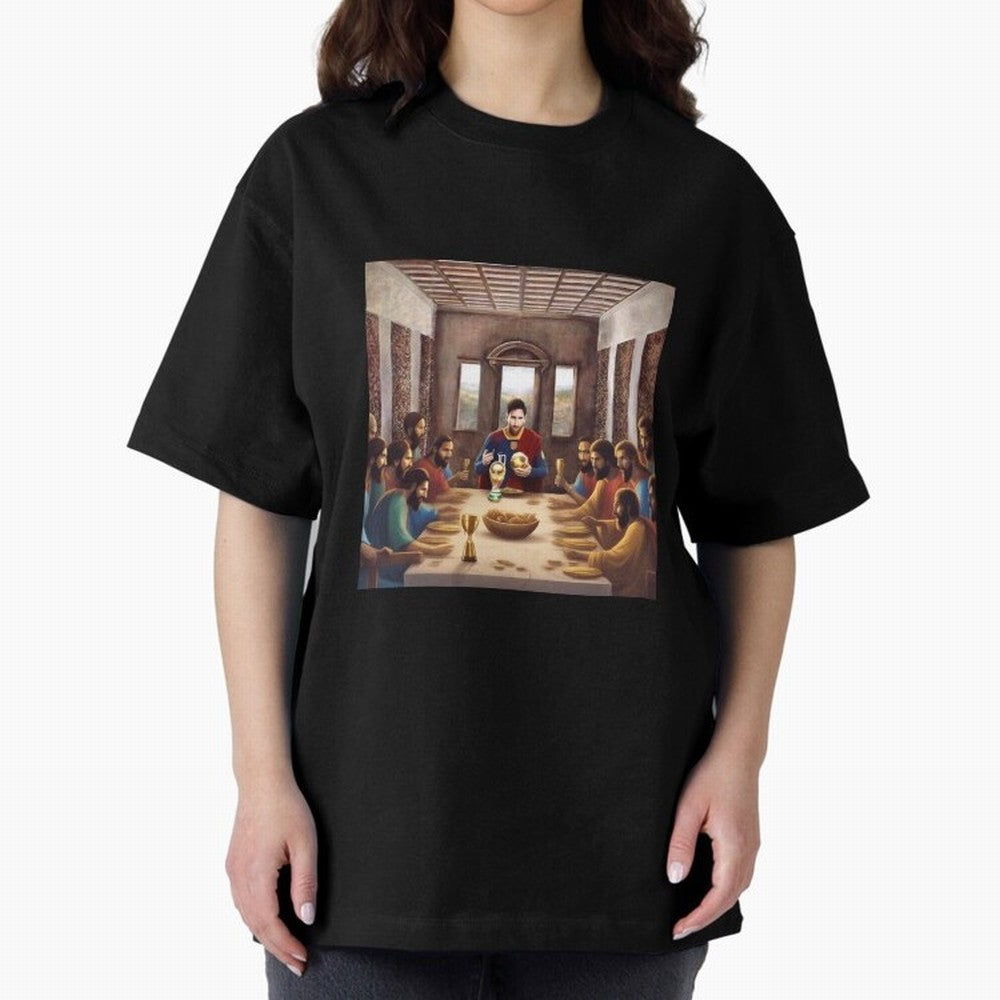 Messi The Last Supper Art Gift Limited Edition Oversized T-Shirt Show Support during the FIFA World Cup 2026 USA Canada Mexico Journey through Haaland Highlights, England, France and Netherlands Pride, Match Day Excitement, Supporter Culture,