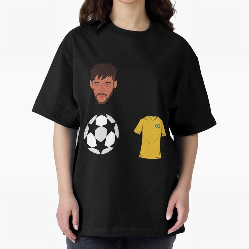 Neymar JR 10 - PSG X Brazil Oversized T-Shirt Honor Football Greatness during Global Football Passion for FIFA World Cup 2026, Inspired by Messi, Neymar and Mbappe, Argentina and Brazil, Championship Spirit, Famous Goals, Roaring Crowds and