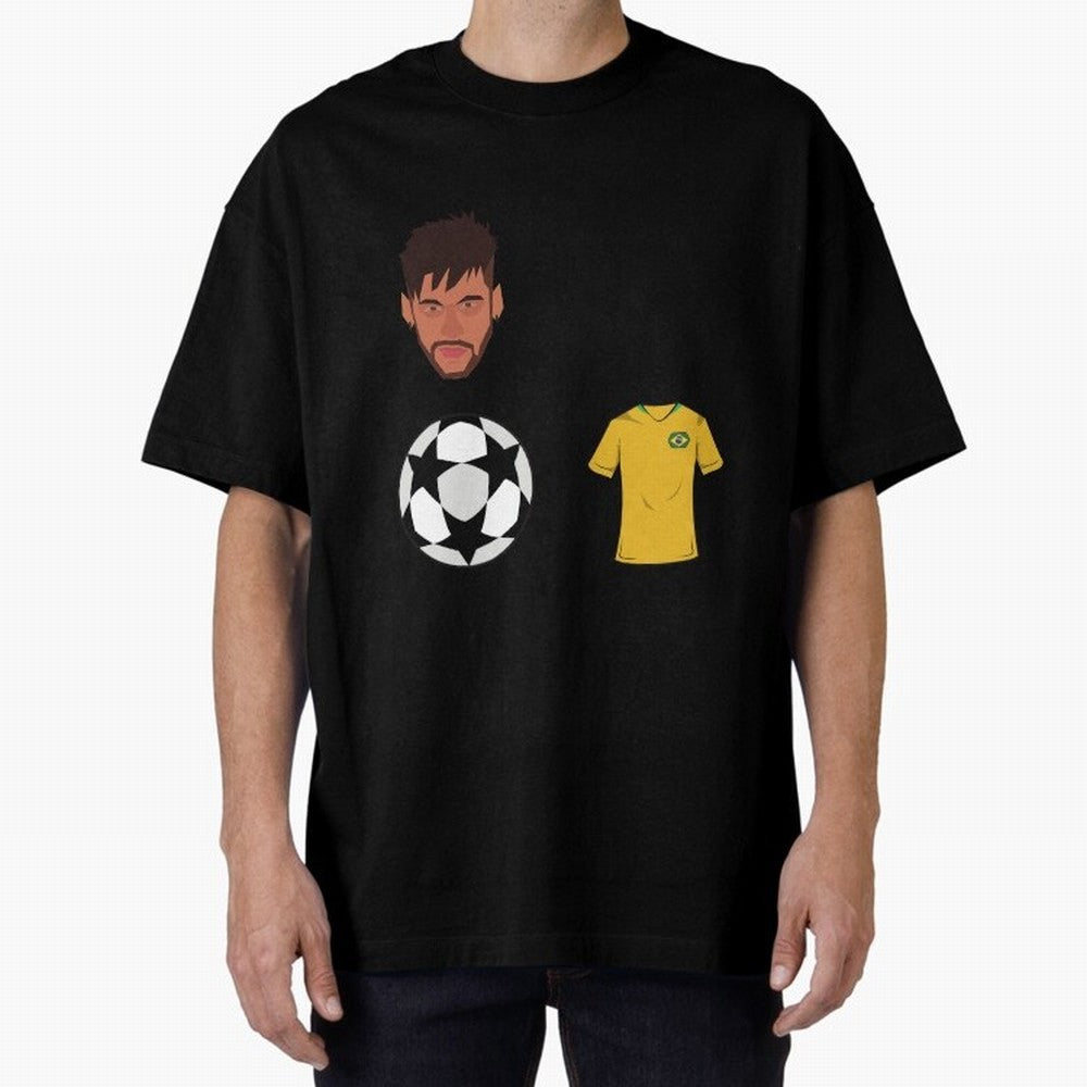 Neymar JR 10 - PSG X Brazil Oversized T-Shirt Honor Football Greatness during Global Football Passion for FIFA World Cup 2026, Inspired by Messi, Neymar and Mbappe, Argentina and Brazil, Championship Spirit, Famous Goals, Roaring Crowds and