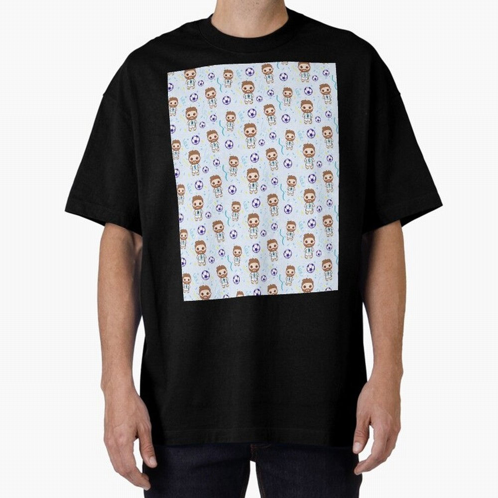 Football Player Pattern Graphic T-Shirt Join the Countdown to FIFA World Cup 2026 Group Stage Spirit, with Brazil, Portugal and Argentina, CR7, Football History, Final Match Energy, Crowd Noise and Once in a Lifetime Moments; Perfect for Fans,