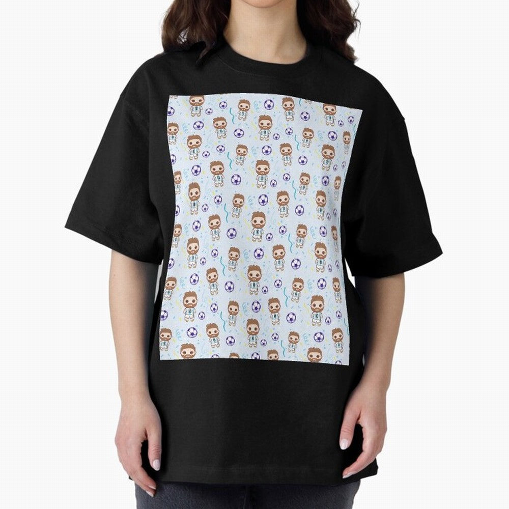 Football Player Pattern Graphic T-Shirt Join the Countdown to FIFA World Cup 2026 Group Stage Spirit, with Brazil, Portugal and Argentina, CR7, Football History, Final Match Energy, Crowd Noise and Once in a Lifetime Moments; Perfect for Fans,