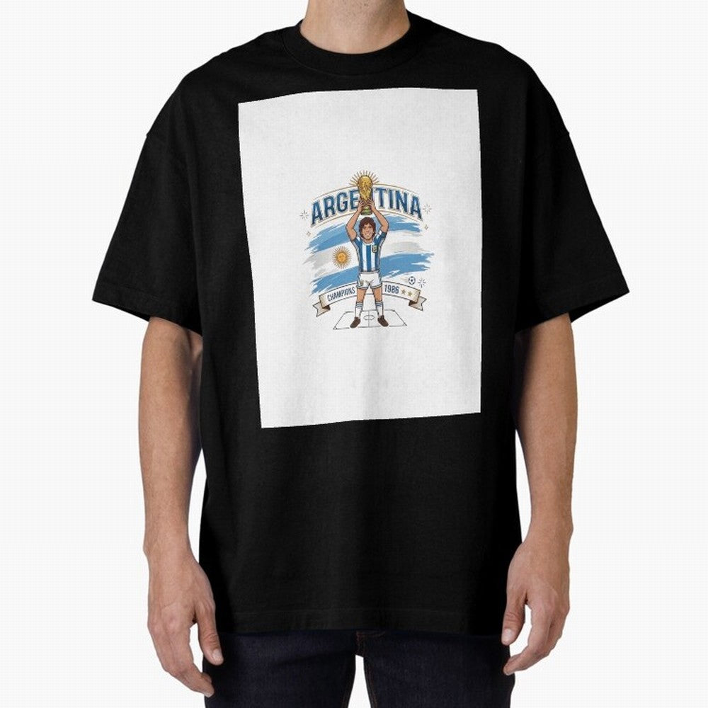 Argentina Retro Champion - Classic 10 Legend Sun of May Graphic T-Shirt Mark Global Football Passion for FIFA World Cup 2026 USA Canada Mexico, with Messi, Neymar and Mbappe, Brazil, Retro Football Energy, Iconic Rivalries, Trophy Chase Drama and