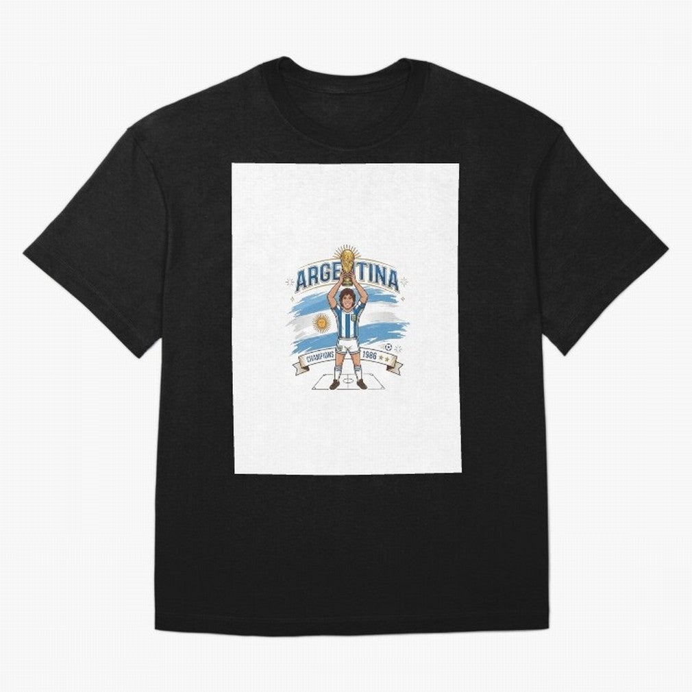 Argentina Retro Champion - Classic 10 Legend Sun of May Graphic T-Shirt Mark Global Football Passion for FIFA World Cup 2026 USA Canada Mexico, with Messi, Neymar and Mbappe, Brazil, Retro Football Energy, Iconic Rivalries, Trophy Chase Drama and
