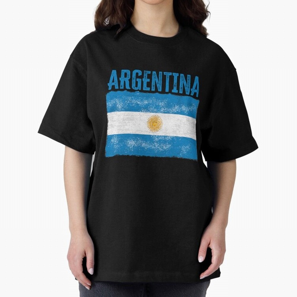 Argentina Oversized T-Shirt Mark FIFA World Cup 2026 Spirit, Capturing Germany, Neymar, Supporter Pride, Iconic Celebrations, Legendary Names and Global Match Day Energy; Perfect for People Who Love Argentina, Brazil, France, England, Germany,
