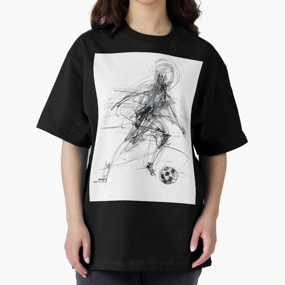 Abstract Soccer Player Sketch ¡ª Minimal Line Art Design Premium T-Shirt Remember the FIFA World Cup 2026 USA Canada Mexico Journey through Cristiano Ronaldo Highlights, Argentina and Brazil Pride, Soccer Culture, Superstar Moments, National Team