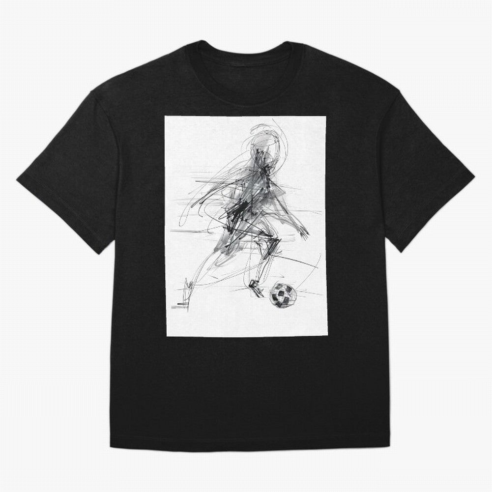 Abstract Soccer Player Sketch ¡ª Minimal Line Art Design Premium T-Shirt Remember the FIFA World Cup 2026 USA Canada Mexico Journey through Cristiano Ronaldo Highlights, Argentina and Brazil Pride, Soccer Culture, Superstar Moments, National Team