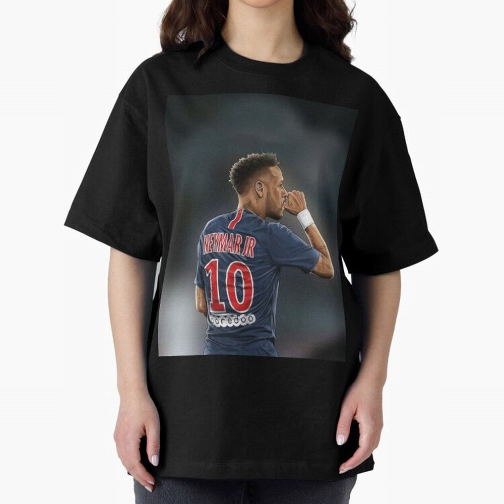 Neymar Watercolor Art Oversized T-Shirt Create Match Day Hype around FIFA World Cup 2026, Messi, CR7 and Mbappe, Argentina and Brazil, Stadium Chants, National Pride, Trophy Dreams and Unforgettable Football Memories; Created for Match Day Parties,