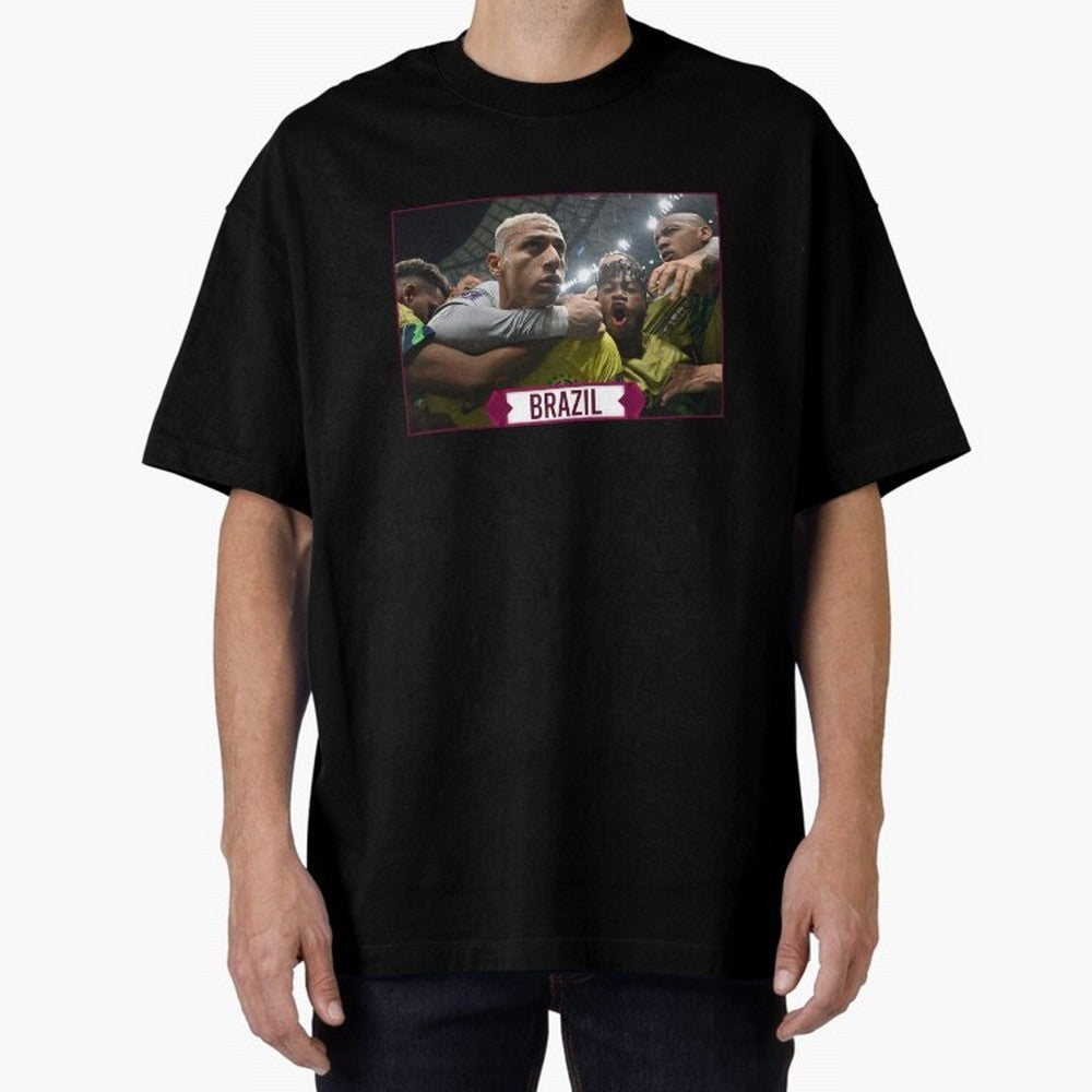 Brazil World Cup Oversized T-Shirt Upgrade the FIFA World Cup 2026 Journey through Messi, CR7 and Mbappe Highlights, Netherlands Pride, Stadium Chants, National Pride, Trophy Dreams and Unforgettable Football Memories; Great for Supporters Who Love