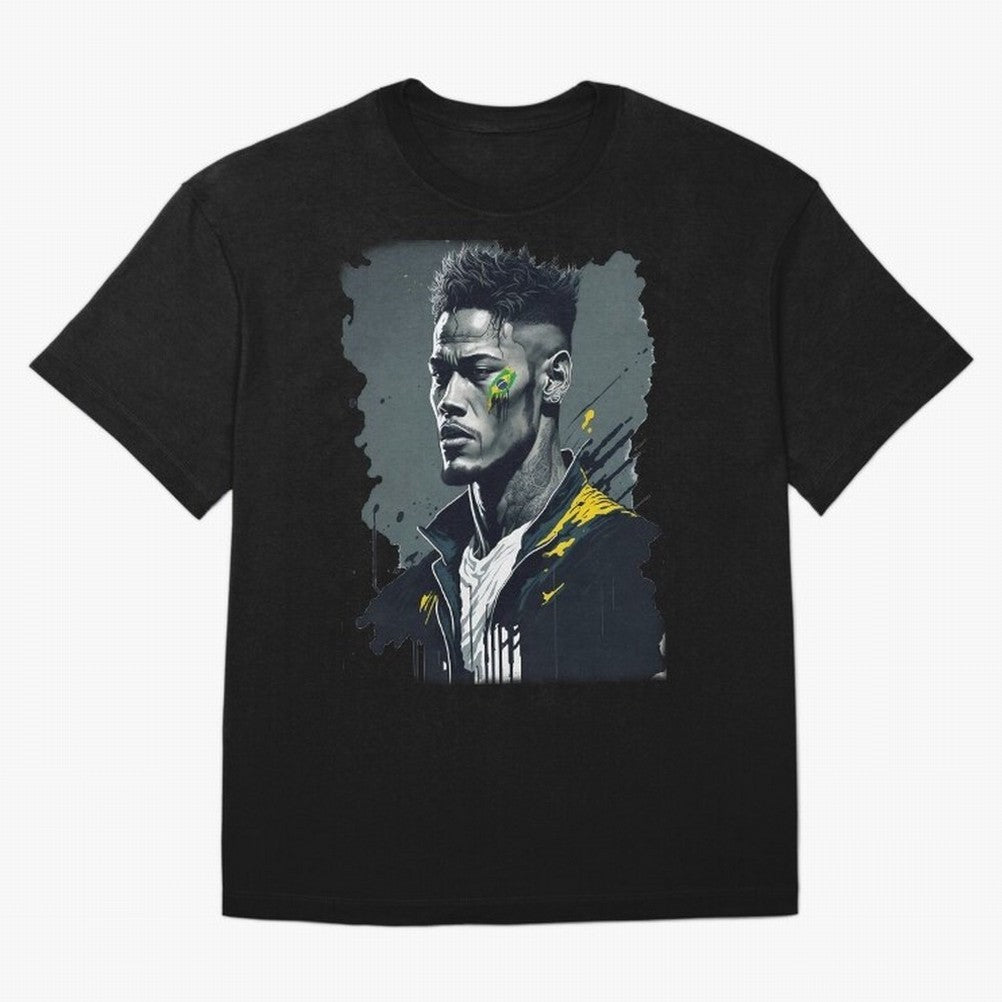 Neymar Jr. splash art Oversized T-Shirt Bring a Vintage Feel to Match Day Hype around FIFA World Cup 2026 Group Stage, Messi and Cristiano Ronaldo, Netherlands, Football Festival Excitement, Trophy Ambitions, Country Rivalries and Star Player Buzz;
