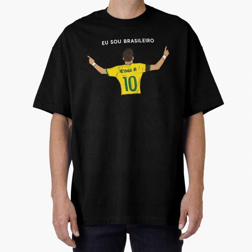 Neymar Jr Brazil Oversized T-Shirt Represent FIFA World Cup 2026 for Fans of Cristiano Ronaldo and Germany, Bringing Soccer Culture, Superstar Moments, National Team Dreams and Competitive Fire; Great for Watch Parties, Sports Bars, Family Nights,