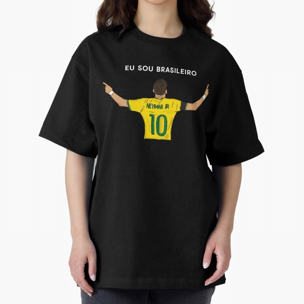 Neymar Jr Brazil Oversized T-Shirt Represent FIFA World Cup 2026 for Fans of Cristiano Ronaldo and Germany, Bringing Soccer Culture, Superstar Moments, National Team Dreams and Competitive Fire; Great for Watch Parties, Sports Bars, Family Nights,